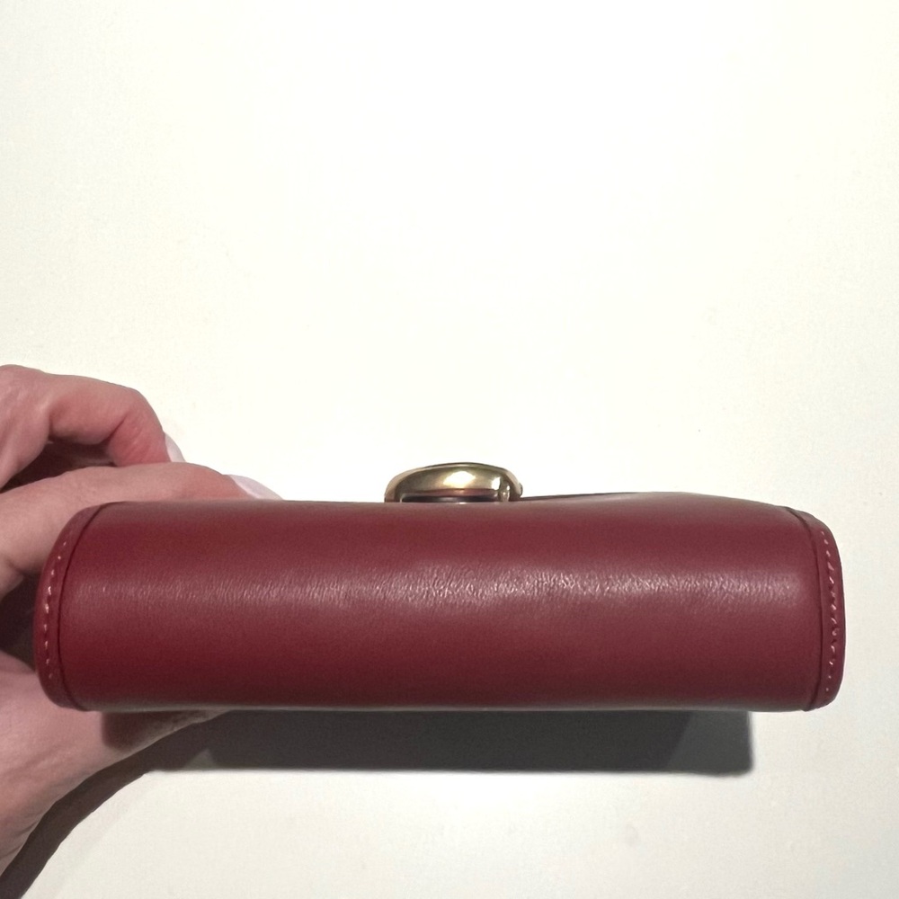 Coach Tabby Cherry Leather Wallet with Gold Clasp - Picture 5 of 13